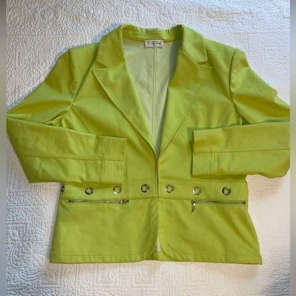 St. John Jackets & Blazers - St John Sport Jacket Blazer Cardigan Neon Bright Green